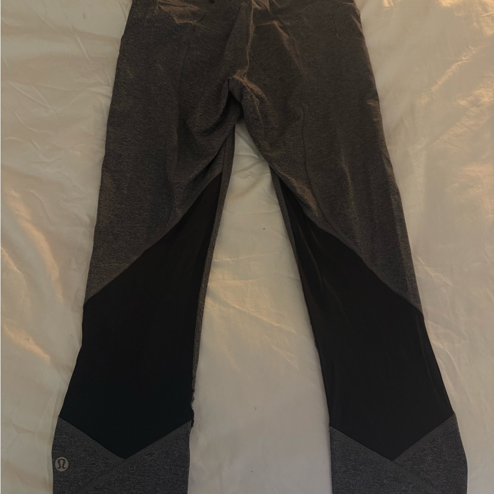 Lululemon Gray and Black Cropped Leggings